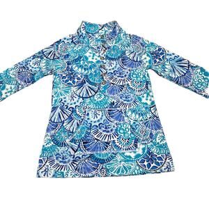Lilly Pulitzer Captain Popover Pullover Women’s Small Turquoise Oasis Half Shelf